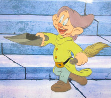 1980s SNOW WHITE & THE SEVEN DWARFS Dopey WALT DISNEY ORIGINAL MODEL CEL picture