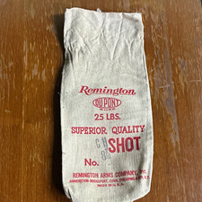 Remington DuPont 25 lb Shot Advertising Cotton Cloth Feed Sack Bag, Beige/Red picture