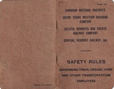1952 CNR Grand Trunk Western Central Vermont Railroad Safety Rules Book GTW picture