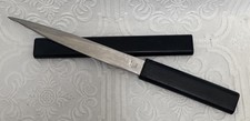 VINTAGE LERCHE SOLINGEN GERMAN LETTER OPENER KNIFE With Edge & Black Cover picture