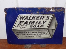 Vintage Walker’s Family Soap Tin Sign picture