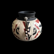 Vintage Kokopelli Pictorial Round Vase With Sign By The Artist Certificate picture