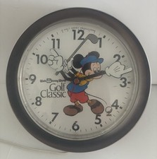Vintage Walt Disney World Mickey MouseGolf Classic Wall Clock Electric *sound picture