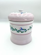 Caleca Pink Garland - Canister & Lid, 7 1/2” picture