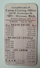 1910 Owosso MI RR Timetable Card Advertising Ann Arbor Railroad Michigan Central picture