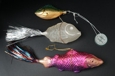 Vintage Antique Fish Christmas Ornaments- Lot of 3 - STUNNING SIZES GERMAN TAG picture