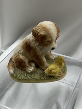 Vintage HOMCO Porcelain Cocker Spaniel Puppy Dog Duckling Figurine picture