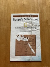 Vintage 1995 National Geographic Egypt's Nile Valley Fold-Out Map Supplement picture