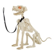 Animated Skeleton Dog Halloween Decoration, Beige, 60 in - picture