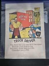 Vintage 1930s 'Truck Driver' Humor Print - Retro Traffic Art Poster - Made in... picture