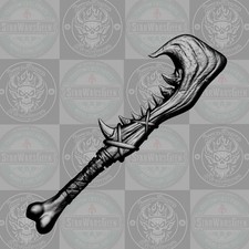 Ballazel the Bone Breaker Orc custom jawbone club for fantasy action figures picture