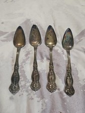 4 Antique Wm Rogers & Son Orange Blossom 1910 Silverplate Citrus Fruit Spoons picture