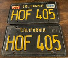1976 California License Plate Pair HOF 405 1963 1964 1965 1966 1967 1968 1969 picture