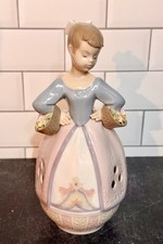 Lladro 6555 Springtime Scent Potpourri Holder Girl w/ Flowers 1998 HTF picture