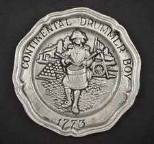 Vintage Continental Drummer Boy 1773 Pewter Plate Wall Hanging - Made in Taiwan picture