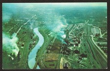 Youngstown OH-Ohio Aerial View Steel Plants Vintage Postcard Unused picture