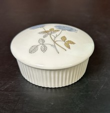 Wedgwood Ice Rose Bone China Covered Trinket Dish Jewelry Box England picture