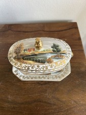 Lenwile Ardalt Japan Small Lidded Dish With Tray Handpainted Porcelain 7728 Vtg picture