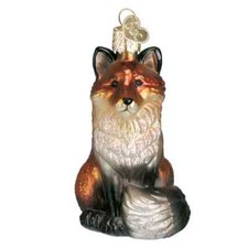 Old World Christmas THE FOX (12099) Glass Ornament w/OWC Box picture