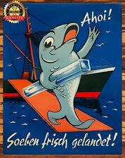 1960's Longshoreman Fish - Ahoi - Ahoy - Vintage - Metal Sign 11 x 14 picture