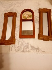 3 Vintage Rectangle Wall Mirror Brown Wood Frame 15