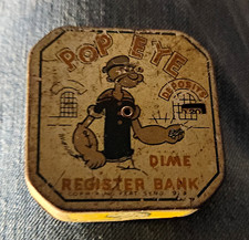 Vintage Popeye Automatic Register Bank Mechanical Dime Deposit Coin Bank picture