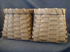 Vintage Basketville Twin Double Basket Split Wood Woven Vermont 10” picture