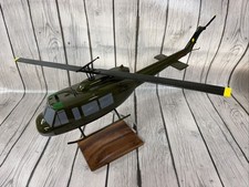 Hand Crafted Mahogany Wood UH-1 Iroquois Heli 18” Desk Top Model NEW Damaged picture