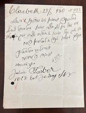 RARE letter 1925 Julia Farber Elizabeth, NJ. picture
