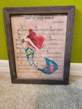 Framed Disney's The Little Mermaid Ariel Part of Your World Sheet Music Print picture