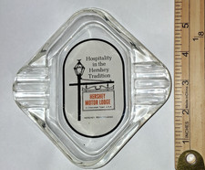 Vintage Hershey Motor Lodge Clear Glass Ashtray Pennsylvania Chocolate Town USA picture