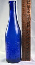 1880S TALL COBALT 'MARCHAND'S PEROXIDE OF HYDROGEN' BOTTLE NEW YORK NY USA 8