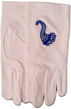 Masonic Master MASON Junior Steward Collar Worshipful XL Size 100% Cotton Gloves picture