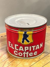 Vintage El Capitan Coffee Tin Can 1 Lb Lancaster Johnstown PA Antique Litho Red picture