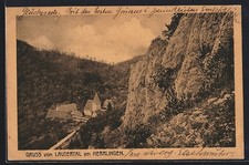 Postcard Herrlingen, houses and church in Lautertal  picture