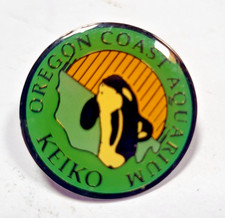 Vintage KEIKO Oregon Coast Aquarium Orca Whale Souvenir Travel Pin picture