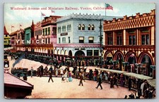 Venice California Windward Avenue Miniature Railway Vintage Postcard c1910 picture