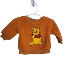 Disney Baby Winnie the Pooh Sherpa Sweater 3/6M Orange Fuzzy Pooh picture