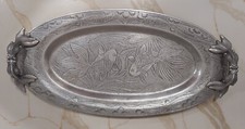 RARE Arthur Court Designs Serving Tray Platter 1979 Koi Fish Handled 24