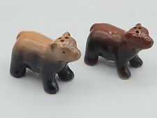 Brown Bears Salt & Pepper Shakers 3 Hole Ceramic Woodland Cabin Outdoors Hunt picture