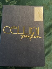 Cellini Etched Glass Perfume Bottle Hand Made Clear Parfum Original Box picture