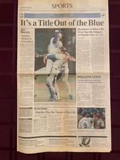 Original LA Times Newspaper October 21 1988 Dodgers Win World Series picture