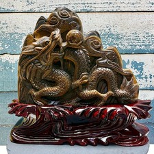 8.8 LB Naturally Polished Tiger Eye Stone dragon shape Crystal Hand Carved picture