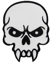 VAMPIRE FANGS SKULL iron-on embroidered PATCH POISON SKELETON 666 EVIL BIKER new picture