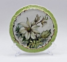 Vintage Hand painted Australian Flannel Flower on Embossed Porcelain Tea Trivet  picture