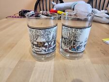 Vintage Currier and Ives 1978 Arby's Collector Series Drinking Glasses Set Of 2 picture