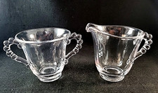 Vintage Imperial Glass Candlewick Cream & Sugar Set  picture
