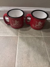 The Red Lion Inn Stockbridge Massachusetts Coffee Mug Lot Of 2 Red Black Speckle picture