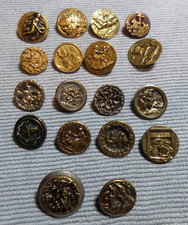 18 Vintage Antique Metal Picture Buttons PEOPLE picture