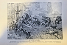 1898  Vintage Illustration Attack Upon The Chew House Revolutionary War picture